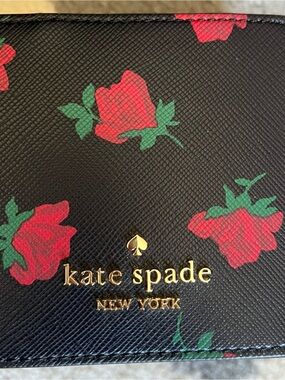NWT Kate Spade Madison Ditsy Rose Toss Black Jewelry Case